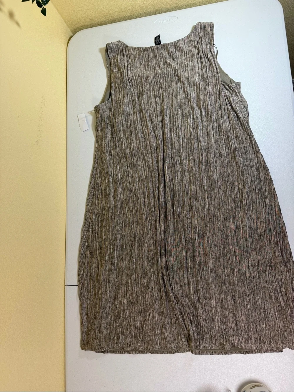 R&M Richards Women’s 14W Textured Sleeveless Swing Dress Taupe Beige NWT - Picture 5 of 11